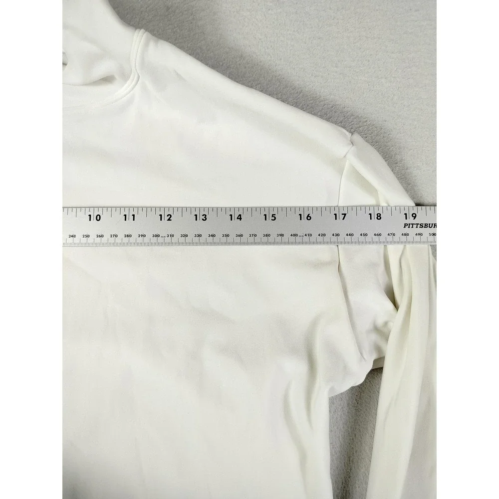 Under Armour Shirt Mens Large White Mock Neck Long Sleeve Athletic Base Layer